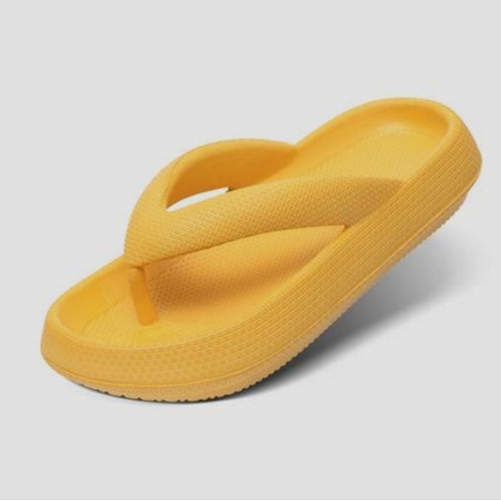 Bright Yellow CloudSlides Flip Flops
